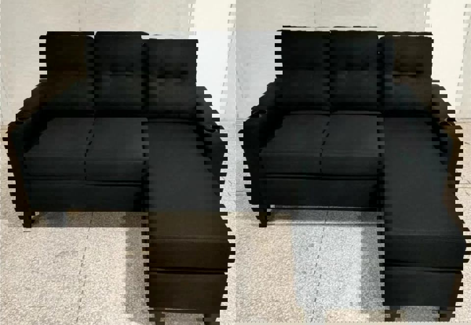 7631G (SALINA) BLACK LINEN LINEN SECTIONAL